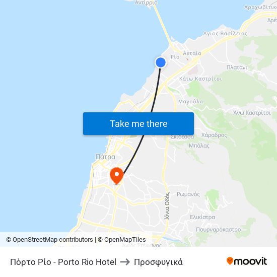 Πόρτο Ρίο - Porto Rio Hotel to Προσφυγικά map