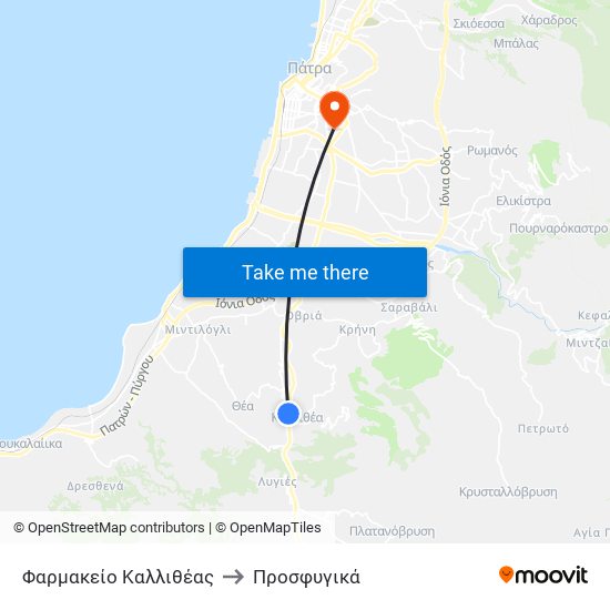 Φαρμακείο Καλλιθέας to Προσφυγικά map