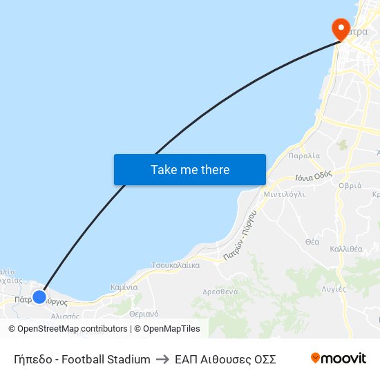 Γήπεδο - Football Stadium to ΕΑΠ Αιθουσες ΟΣΣ map