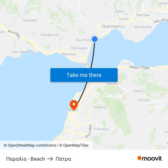 Παραλία - Beach to Πάτρα map
