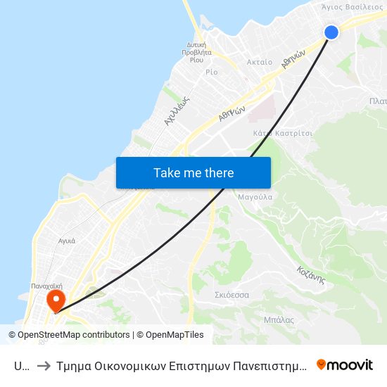 Uno to Τμημα Οικονομικων Επιστημων Πανεπιστημιο Πατρων map