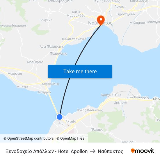 Ξενοδοχείο Απόλλων - Hotel Apollon to Ναύπακτος map