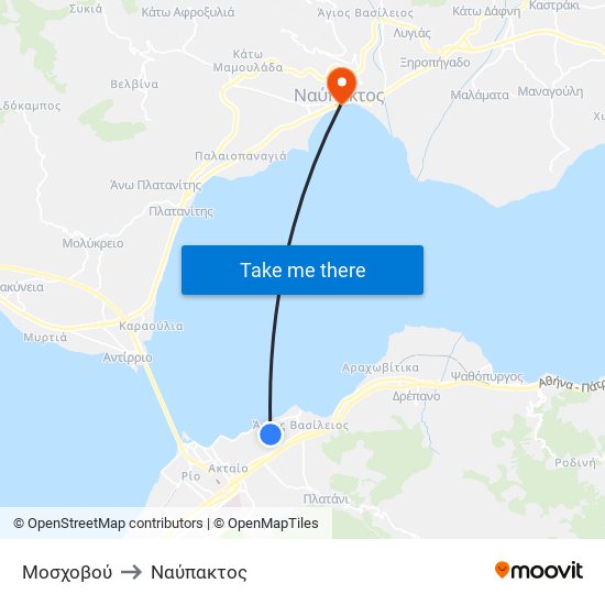 Μοσχοβού to Ναύπακτος map