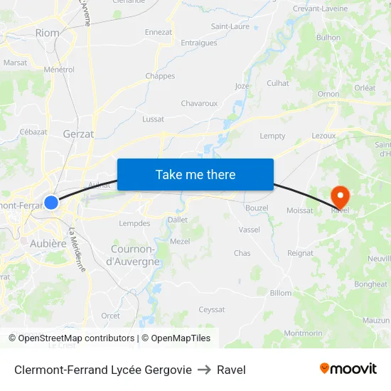 Clermont-Ferrand Lycée Gergovie to Ravel map