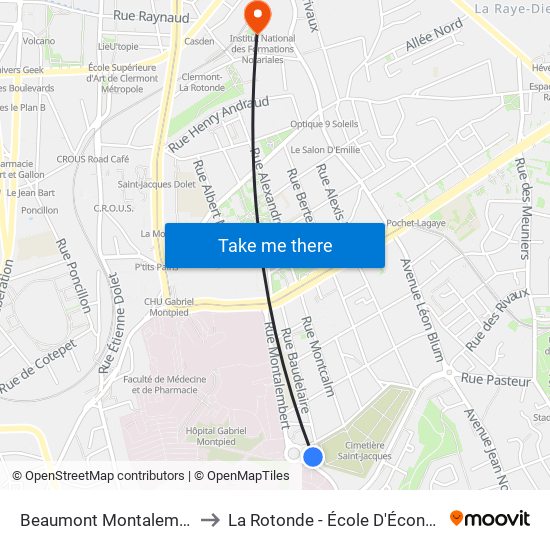 Beaumont Montalembert to La Rotonde - École D'Économie map