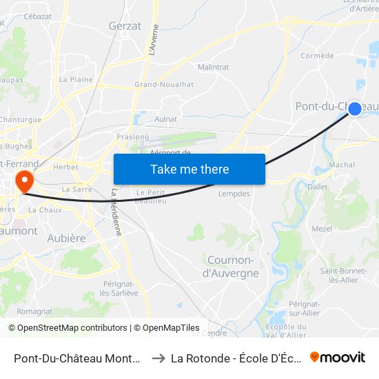 Pont-Du-Château Montboissier to La Rotonde - École D'Économie map