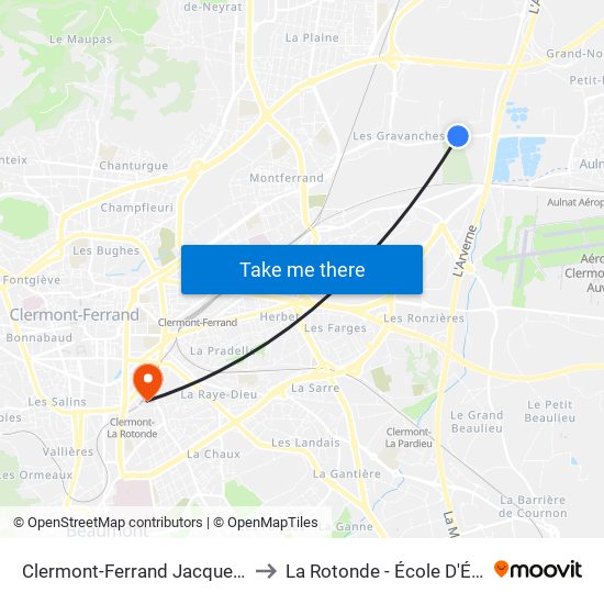 Clermont-Ferrand Jacqueline Auriol to La Rotonde - École D'Économie map