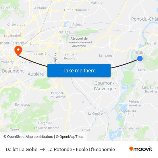 Dallet La Gobe to La Rotonde - École D'Économie map