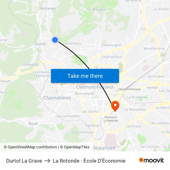 Durtol La Grave to La Rotonde - École D'Économie map