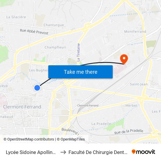Lycée Sidoine Apollinaire to Faculté De Chirurgie Dentaire map