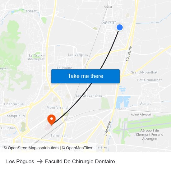 Les Pègues to Faculté De Chirurgie Dentaire map