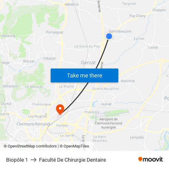 Biopôle to Faculté De Chirurgie Dentaire map