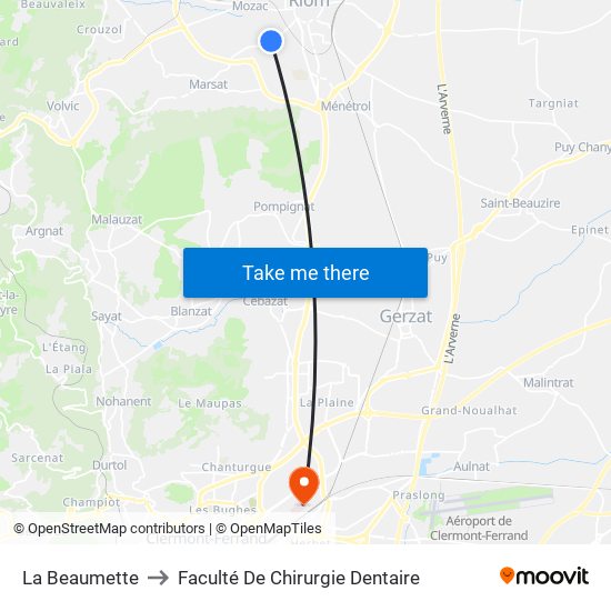La Beaumette to Faculté De Chirurgie Dentaire map