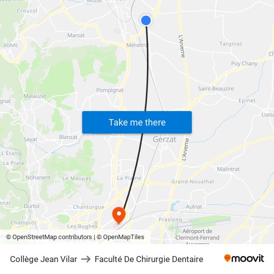 Collège Jean Vilar to Faculté De Chirurgie Dentaire map