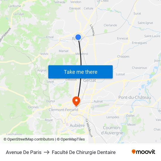 Avenue De Paris to Faculté De Chirurgie Dentaire map