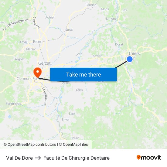 Val De Dore to Faculté De Chirurgie Dentaire map