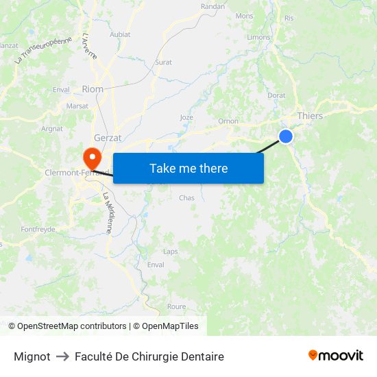 Mignot to Faculté De Chirurgie Dentaire map