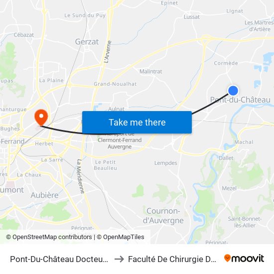 Pont-Du-Château Docteur Royet to Faculté De Chirurgie Dentaire map