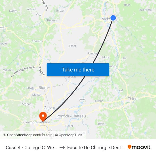 Cusset - College C. Weyer to Faculté De Chirurgie Dentaire map