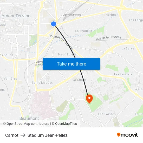 Carnot to Stadium Jean-Pellez map