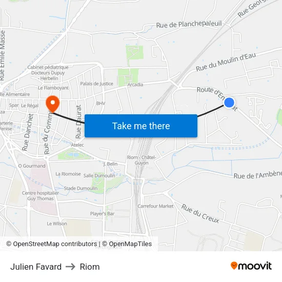 Julien Favard to Riom map
