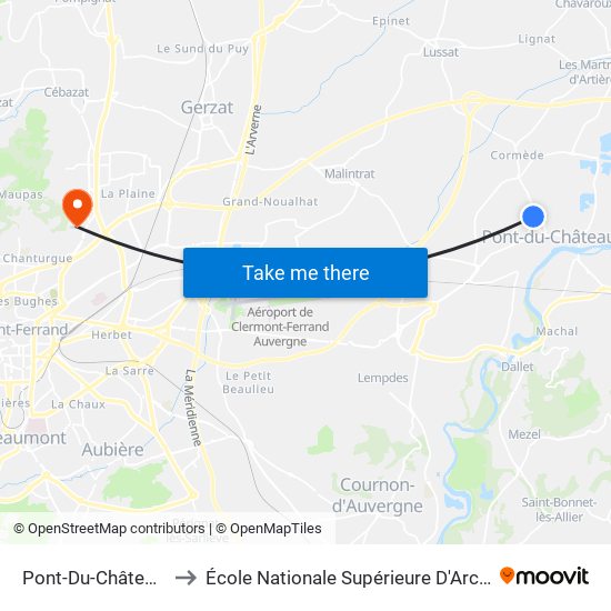 Pont-Du-Château Docteur Royet to École Nationale Supérieure D'Architecture De Clermont-Ferrand map