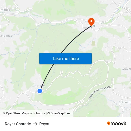 Royat Charade to Royat map