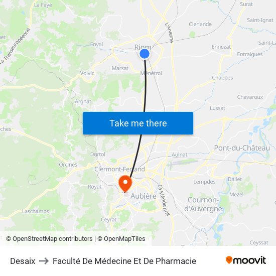 Desaix to Faculté De Médecine Et De Pharmacie map