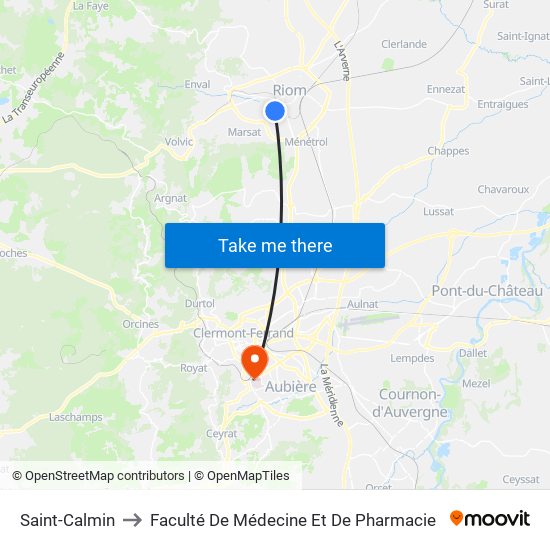 Saint-Calmin to Faculté De Médecine Et De Pharmacie map