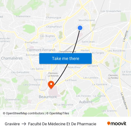 Gravière to Faculté De Médecine Et De Pharmacie map