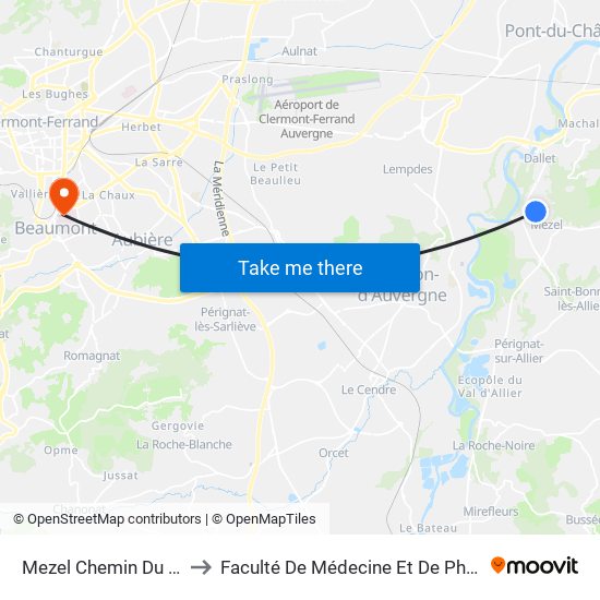 Mezel Chemin Du Cheix to Faculté De Médecine Et De Pharmacie map