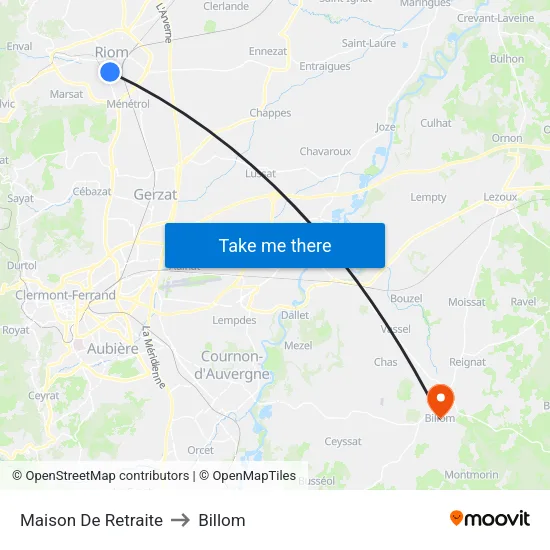 Maison De Retraite to Billom map
