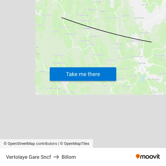 Vertolaye Gare Sncf to Billom map