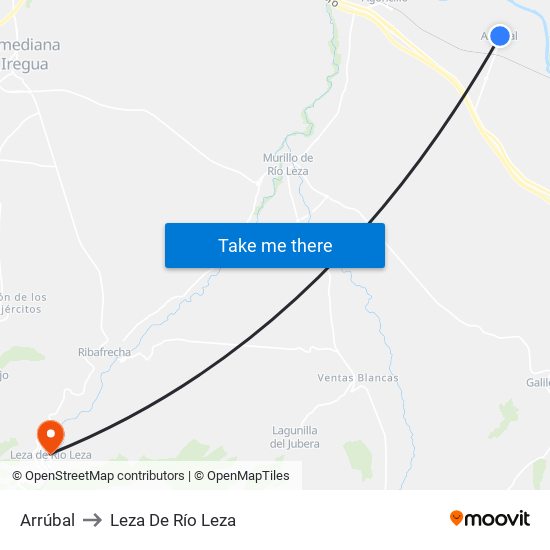 Arrúbal to Leza De Río Leza map