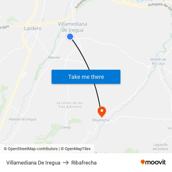 Villamediana De Iregua to Ribafrecha map