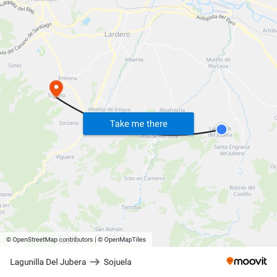 Lagunilla Del Jubera to Sojuela map