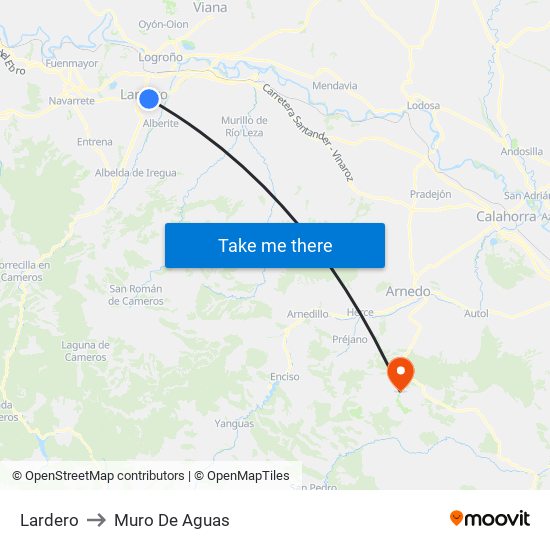 Lardero to Muro De Aguas map