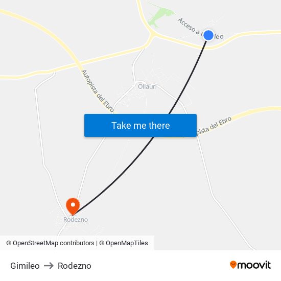 Gimileo to Rodezno map