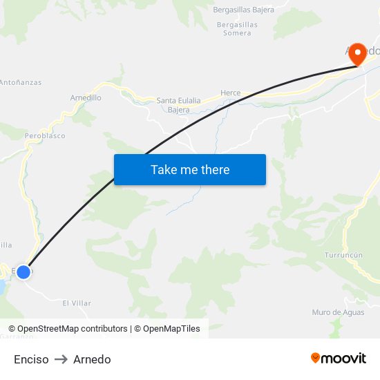 Enciso to Arnedo map