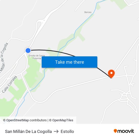 San Millán De La Cogolla to Estollo map