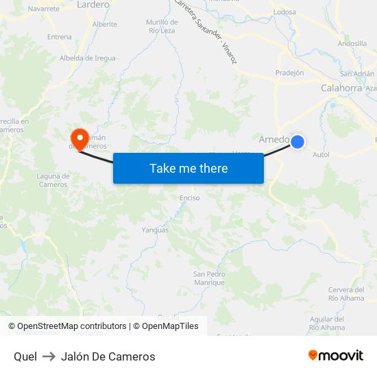 Quel to Jalón De Cameros map