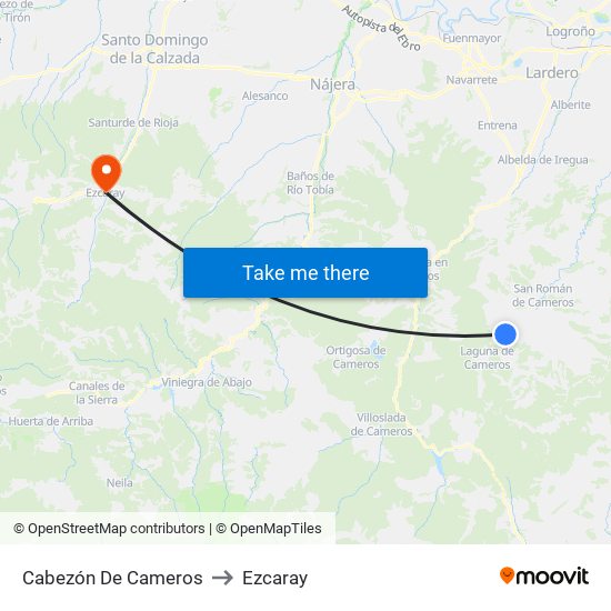 Cabezón De Cameros to Ezcaray map