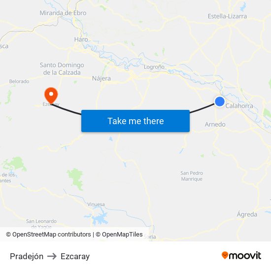 Pradejón to Ezcaray map