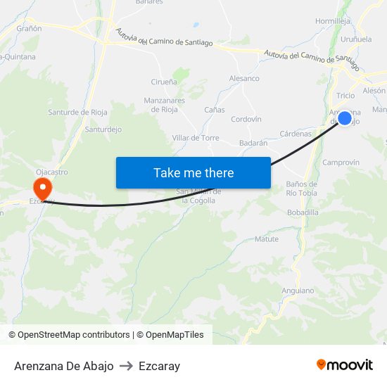 Arenzana De Abajo to Ezcaray map