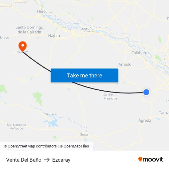 Venta Del Baño to Ezcaray map