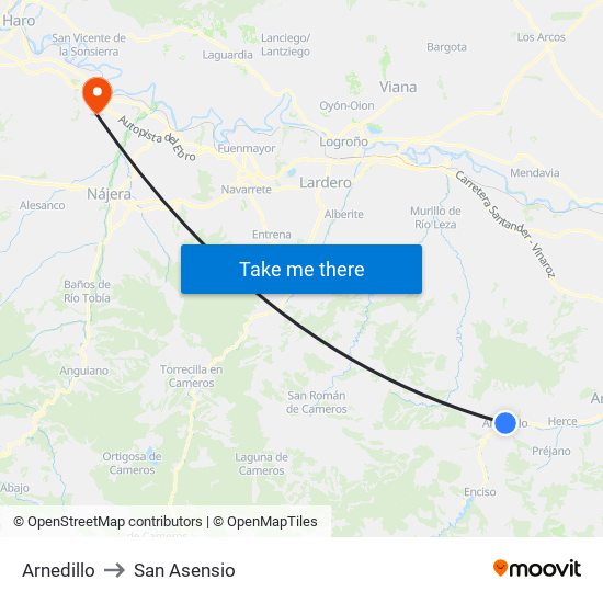 Arnedillo to San Asensio map