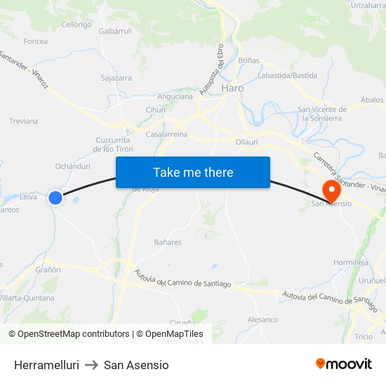 Herramelluri to San Asensio map
