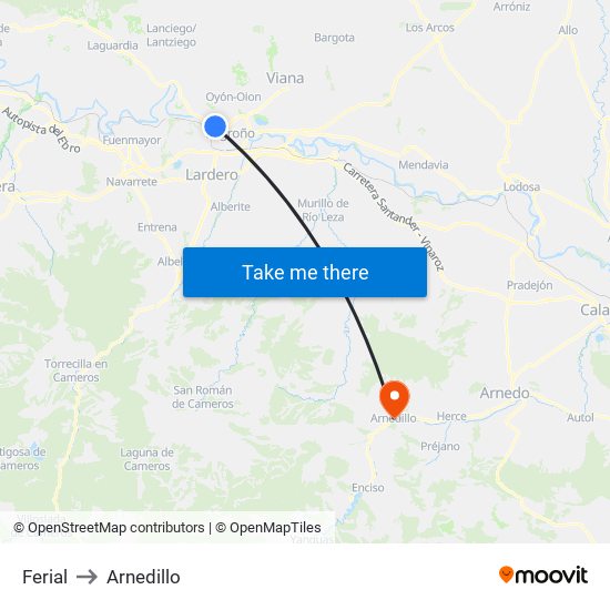 Ferial to Arnedillo map