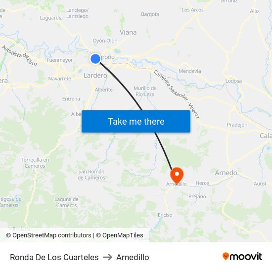 Ronda De Los Cuarteles to Arnedillo map