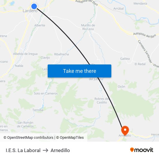 I.E.S. La Laboral to Arnedillo map